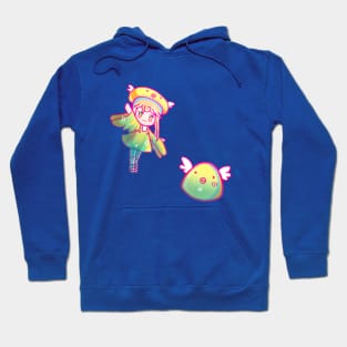 Blue Magical Duck Girl Hoodie